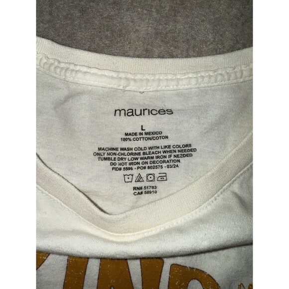 Maurice’s Graphic T, White With Orange Graphic Size Large RN51783 - Picture 3 of 6